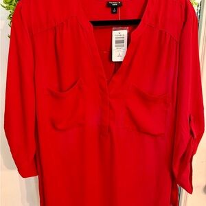 torrid Bright Red V-Neck Pullover Tunic